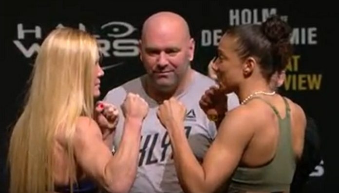 ufc holm de randamie weigh in face off