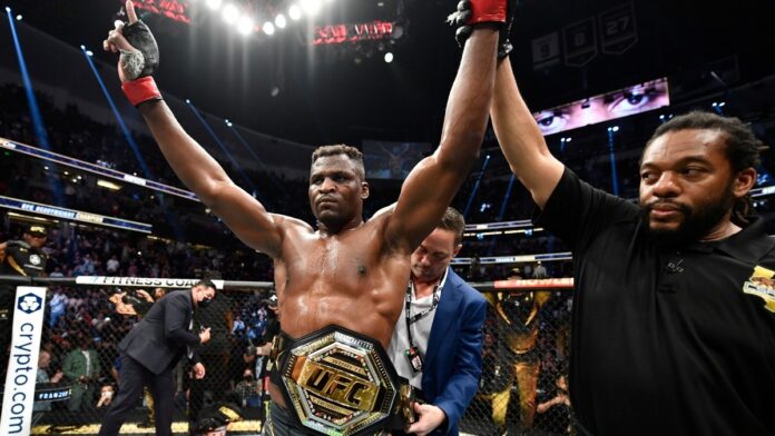 Francis Ngannou and Herb Dean