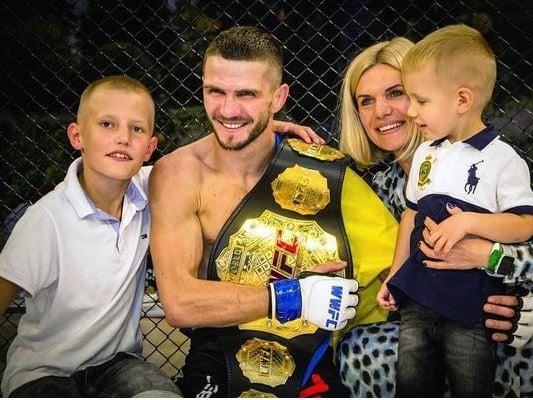 Denys Bondar and his family