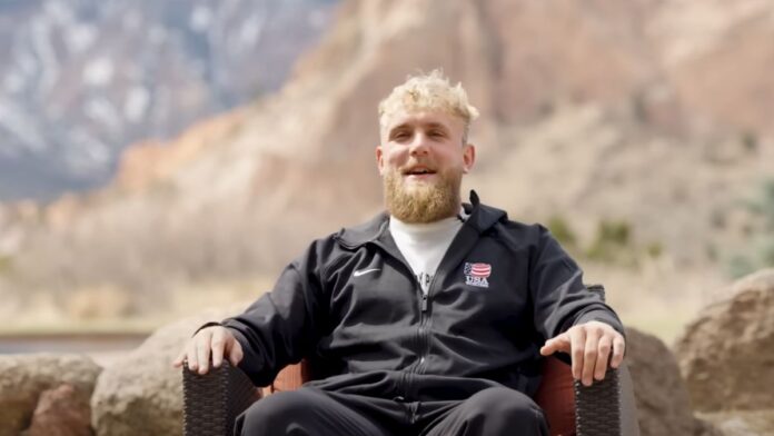 Jake Paul wearing Team USA Boxing's 2024 Paris Olympics kit