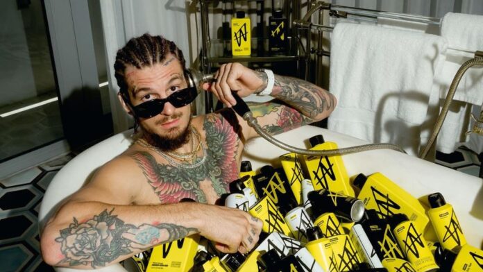 Sean O'Malley in bathtub full of drinks