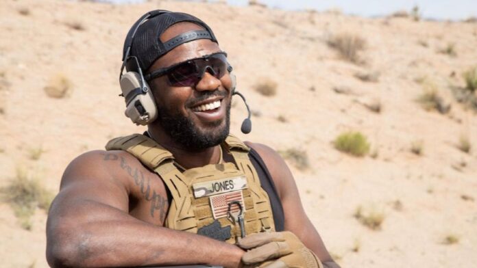 Jon Jones in shooting gear