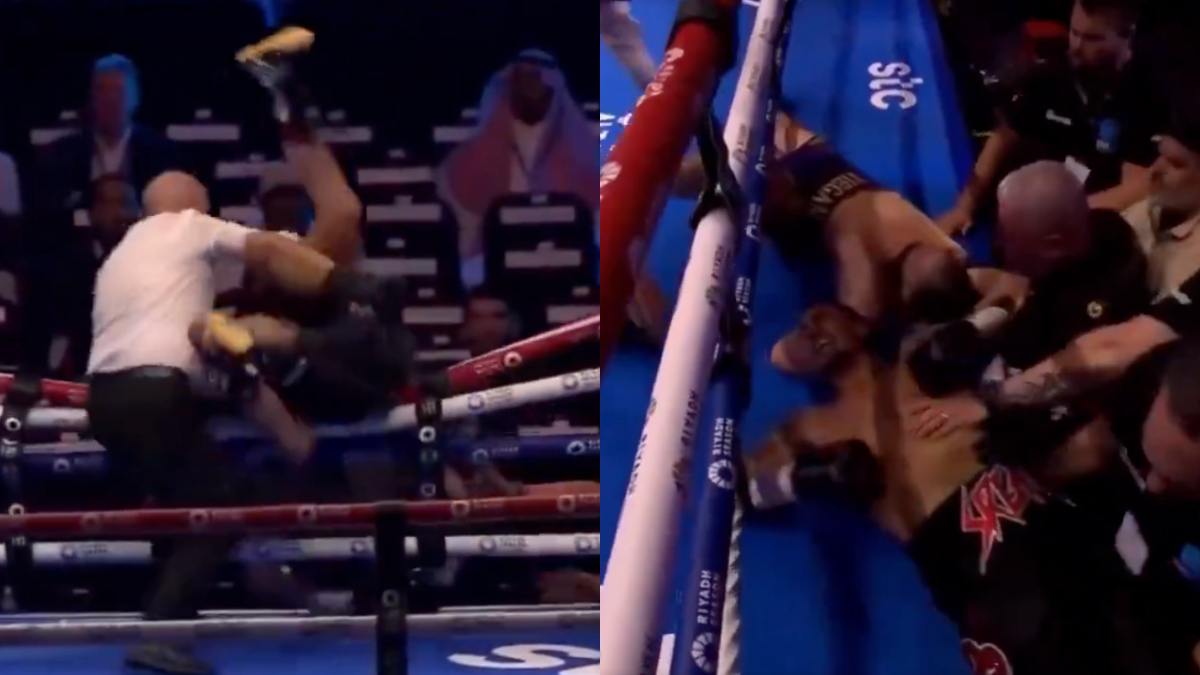VIDEO: Boxing Entertainer Ben Whittaker Leaves In Wheelchair After Royal Rumble-Style Incident On Beterbiev vs. Bivol Undercard