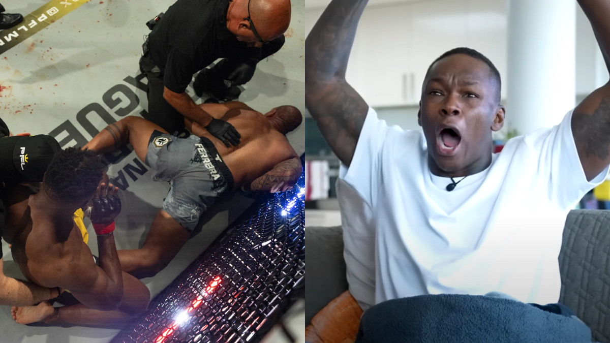 VIDEO: Israel Adesanya Pumped Up While Live Reacting To Francis Ngannou’s Dominant MMA Return