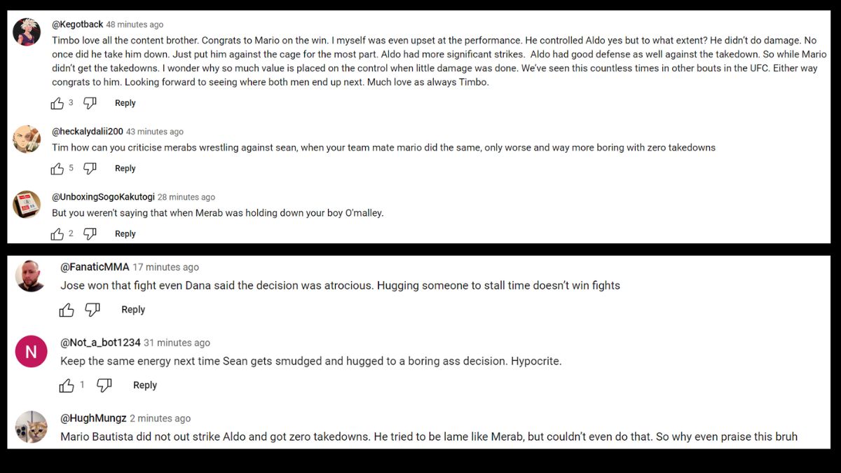Comments on Tim Welch's YouTube video calling him a hypocrite