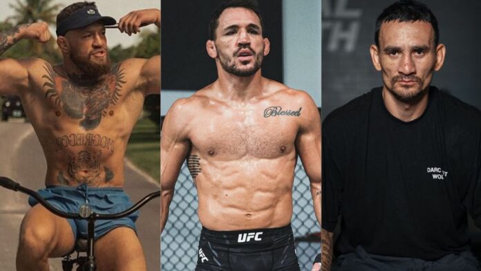 Conor McGregor, Michael Chandler, and Max Holloway