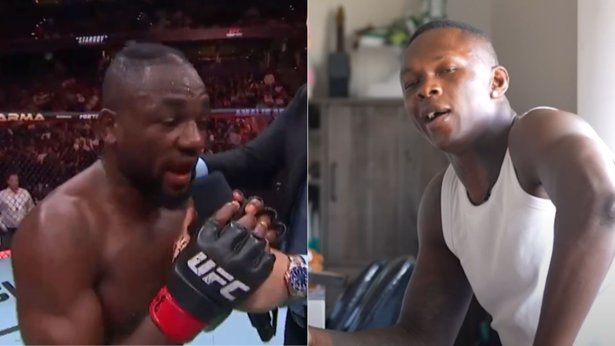 VIDEO: Israel Adesanya Reacts To Inclusion In Manel Kape's UFC Tampa Octagon Interview