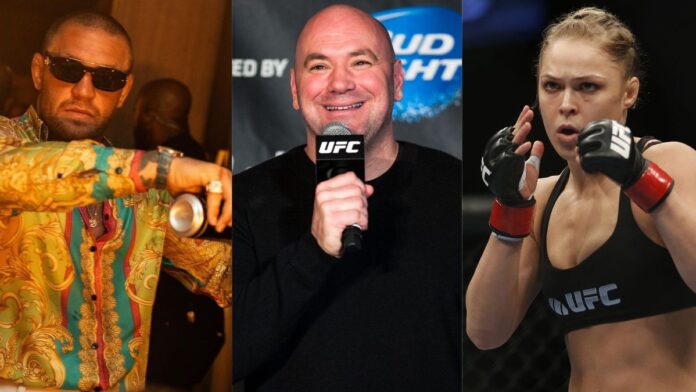 Dana White, Conor McGregor, and Ronda Rousey