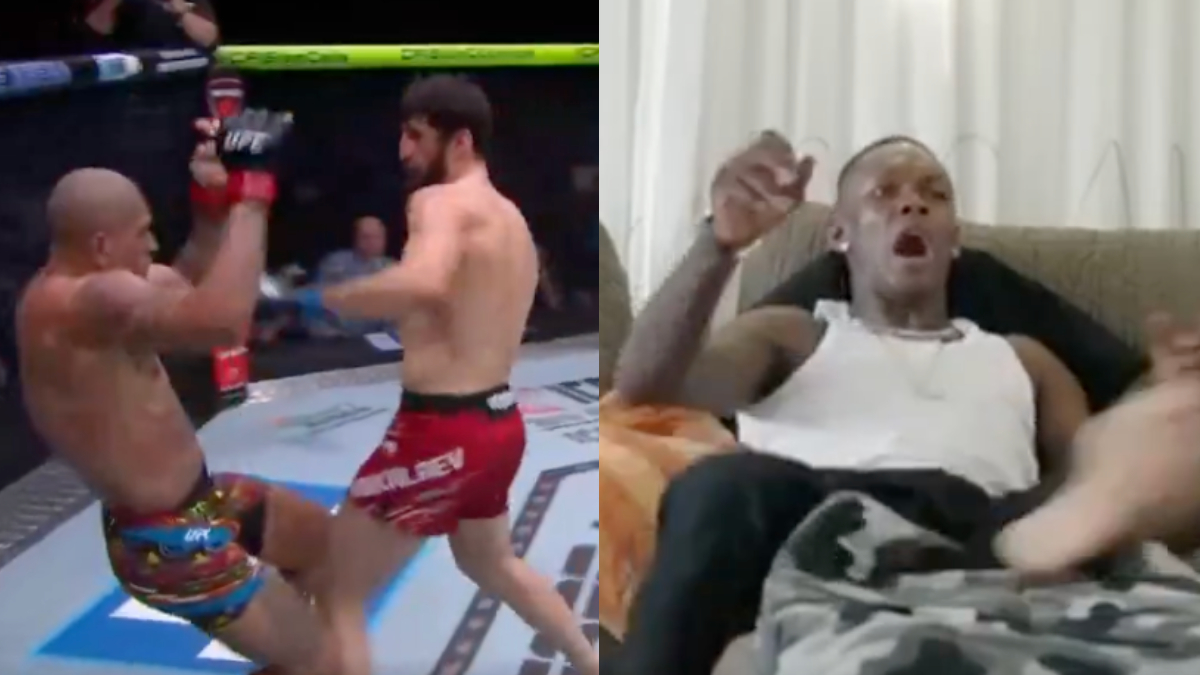 Watch Adesanya React To Magomed Ankalaev Nearly KO’ing Alex Pereira At UFC 313