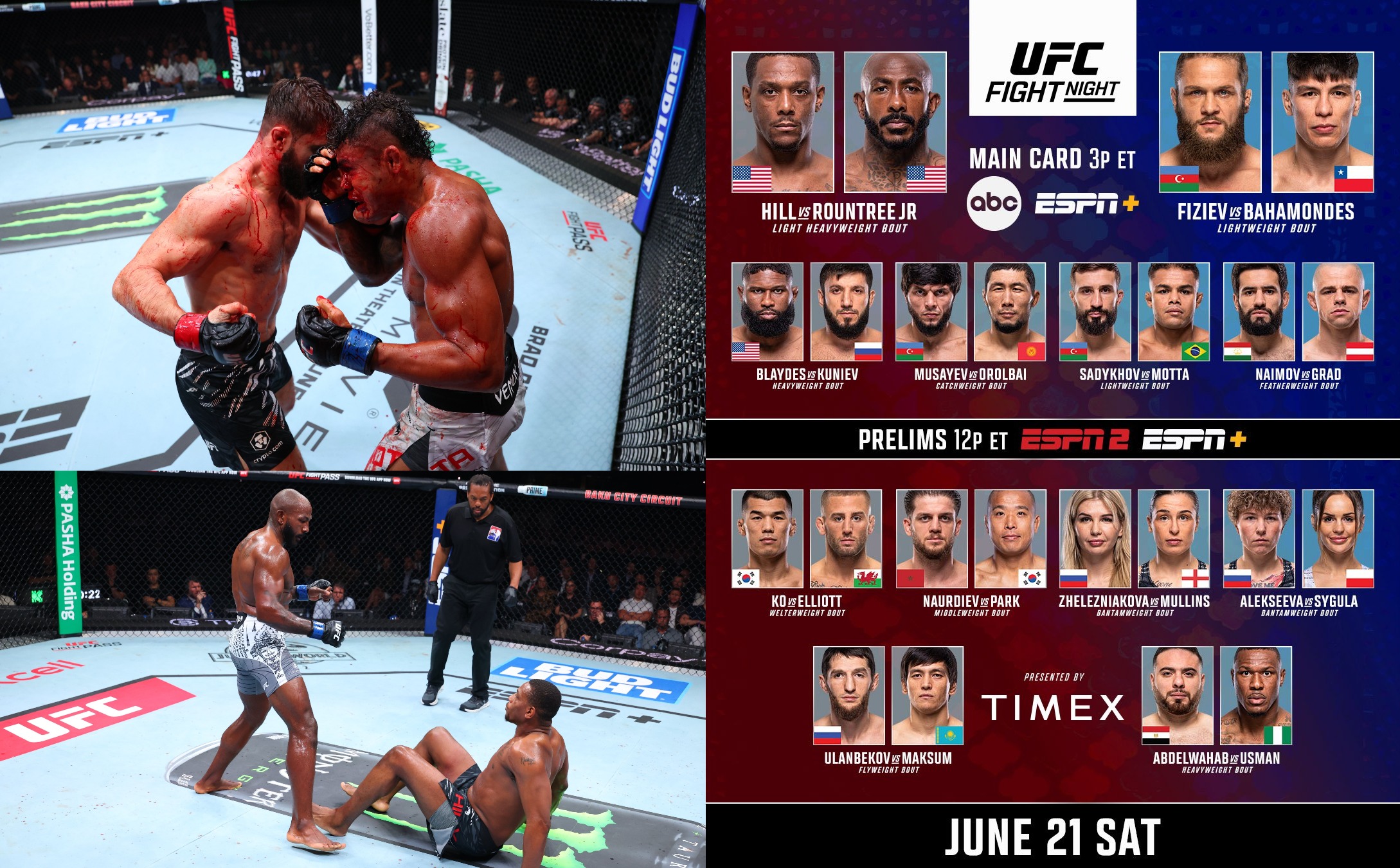 3 Hits And 4 Misses From UFC Baku: Jamahal Hill vs. Khalil Rountree Jr