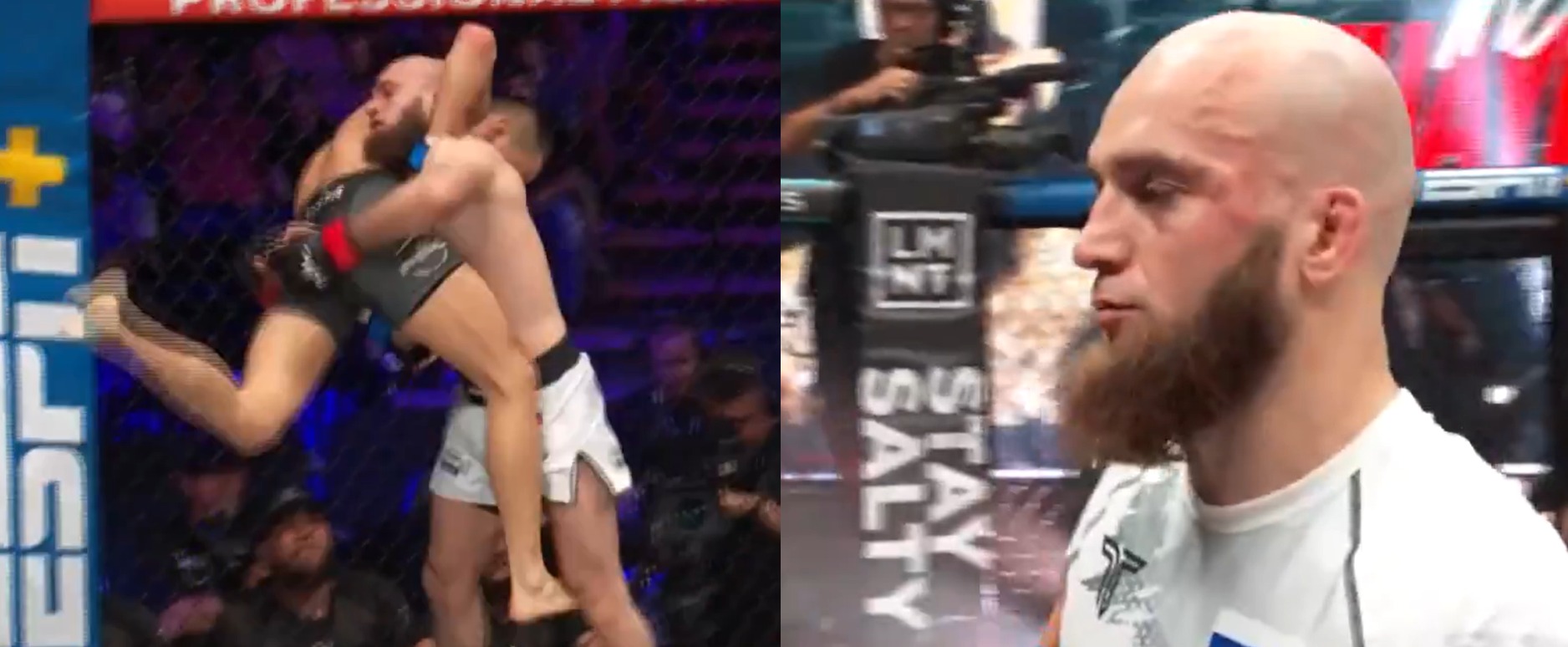 ‘Dominant And Drained Him’ – Fans React To Movlid Khaybulaev Putting On Grappling Master Class To Lock Up Featherweight PFL World Tournament Final Spot
