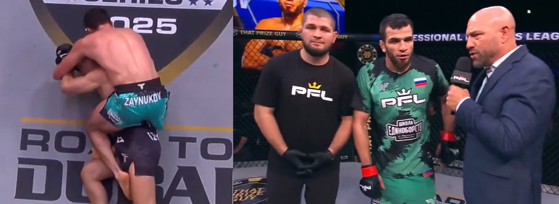 “Khabib’s Gym Continues To Dominate!” – Fans React As MMA Legend Leads Artur Zaynukov To Win Over Takeshi Izumi At PFL Champions Series 2