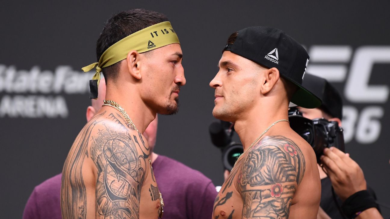 Watch Max Holloway, Dustin Poirier Face Off At UFC 318 Ceremonial Weigh-Ins
