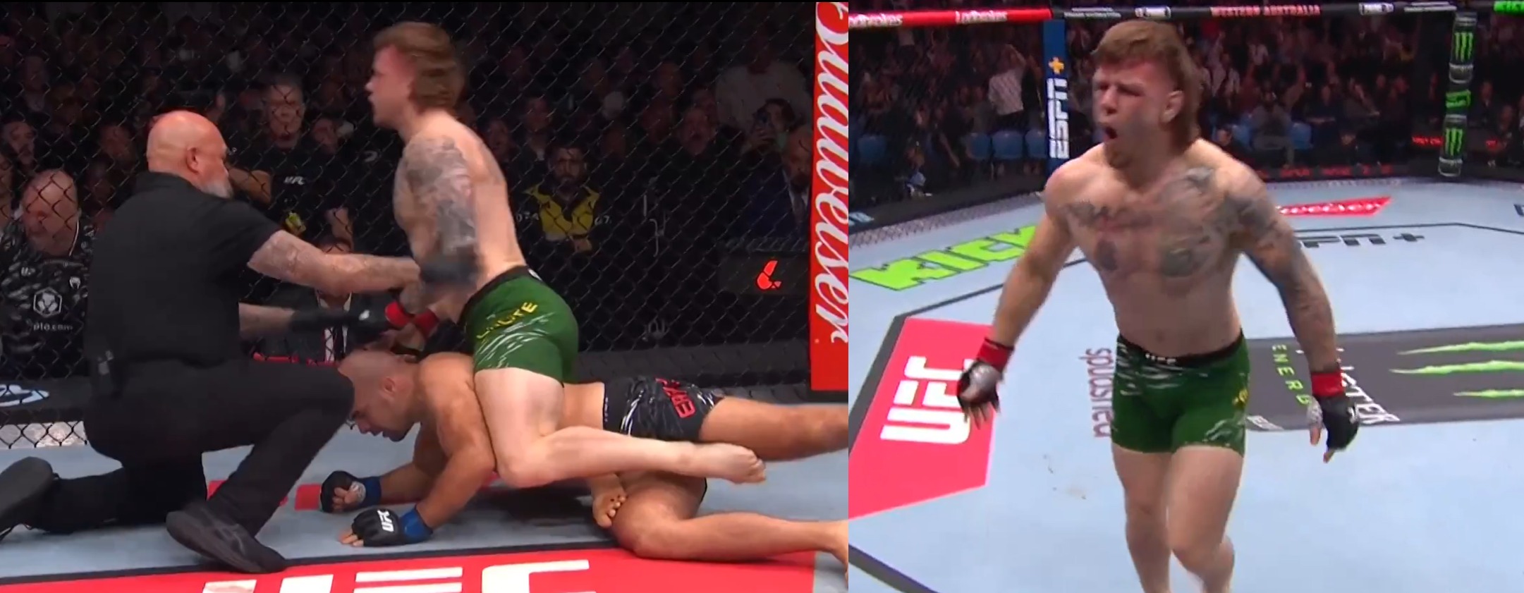 “Nearly Ripped This Dude’s Head Off” – Fans & Fighters React As Jimmy Crute Gets Back To Consecutive Wins, Submitting Ivan Erslan At UFC Perth
