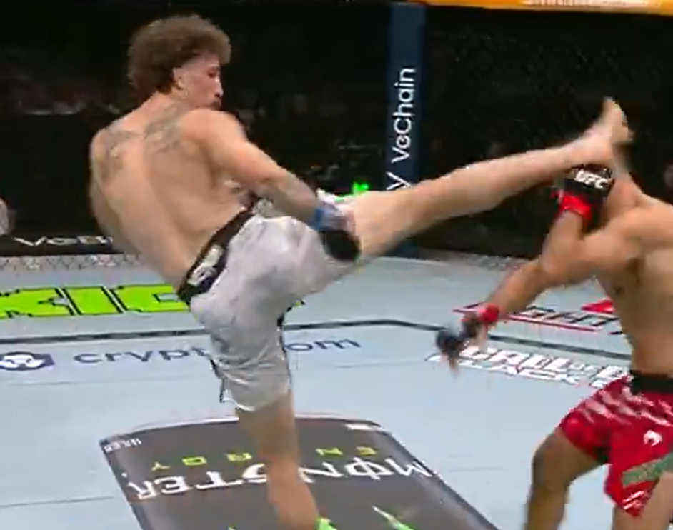 VIDEO: Quillan Salkilld Lands Horrifying Head-Kick KO On Nasrat Haqparast At UFC 321