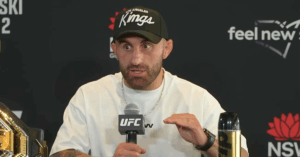 Alexander Volkanovski speaking at a UFC press conference