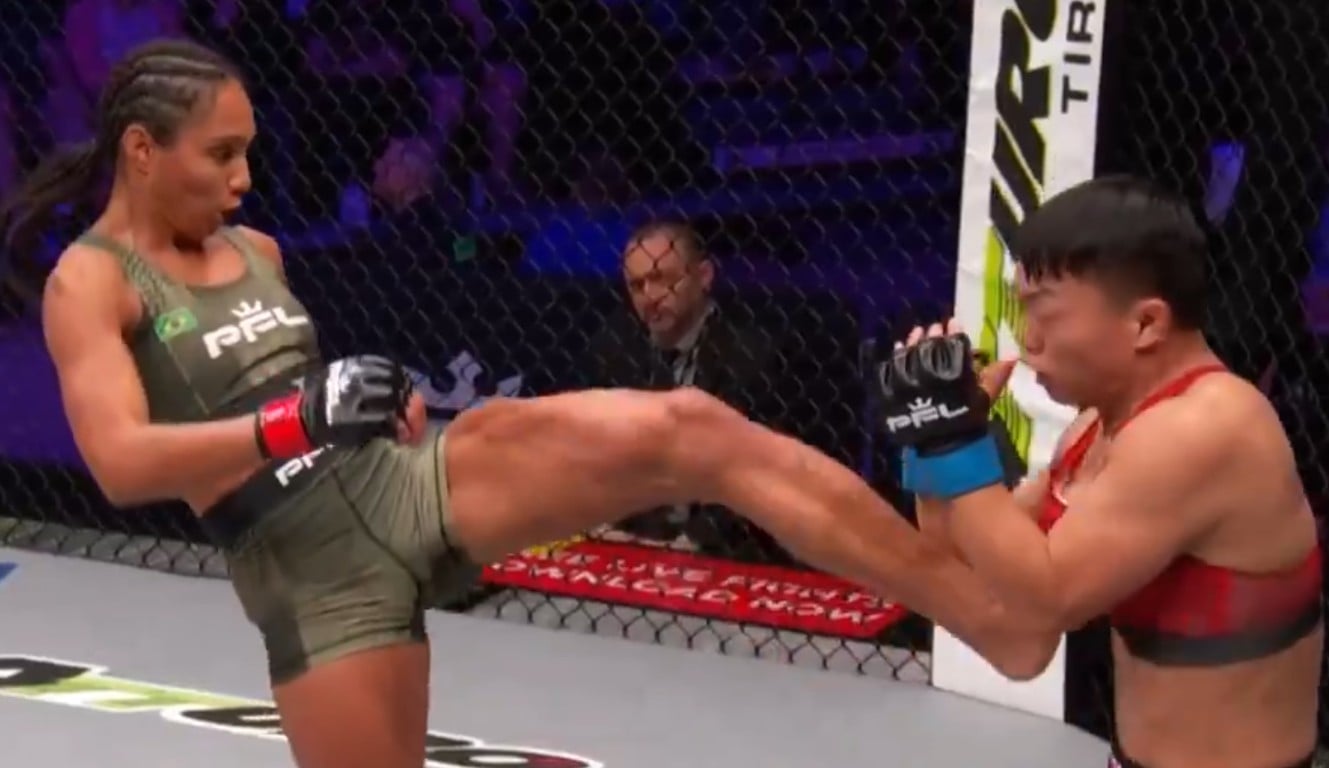Taila Santos Lands Liver Kick KO At PFL Sioux Falls