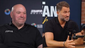 dana white and eddie hearn speaking in an interview