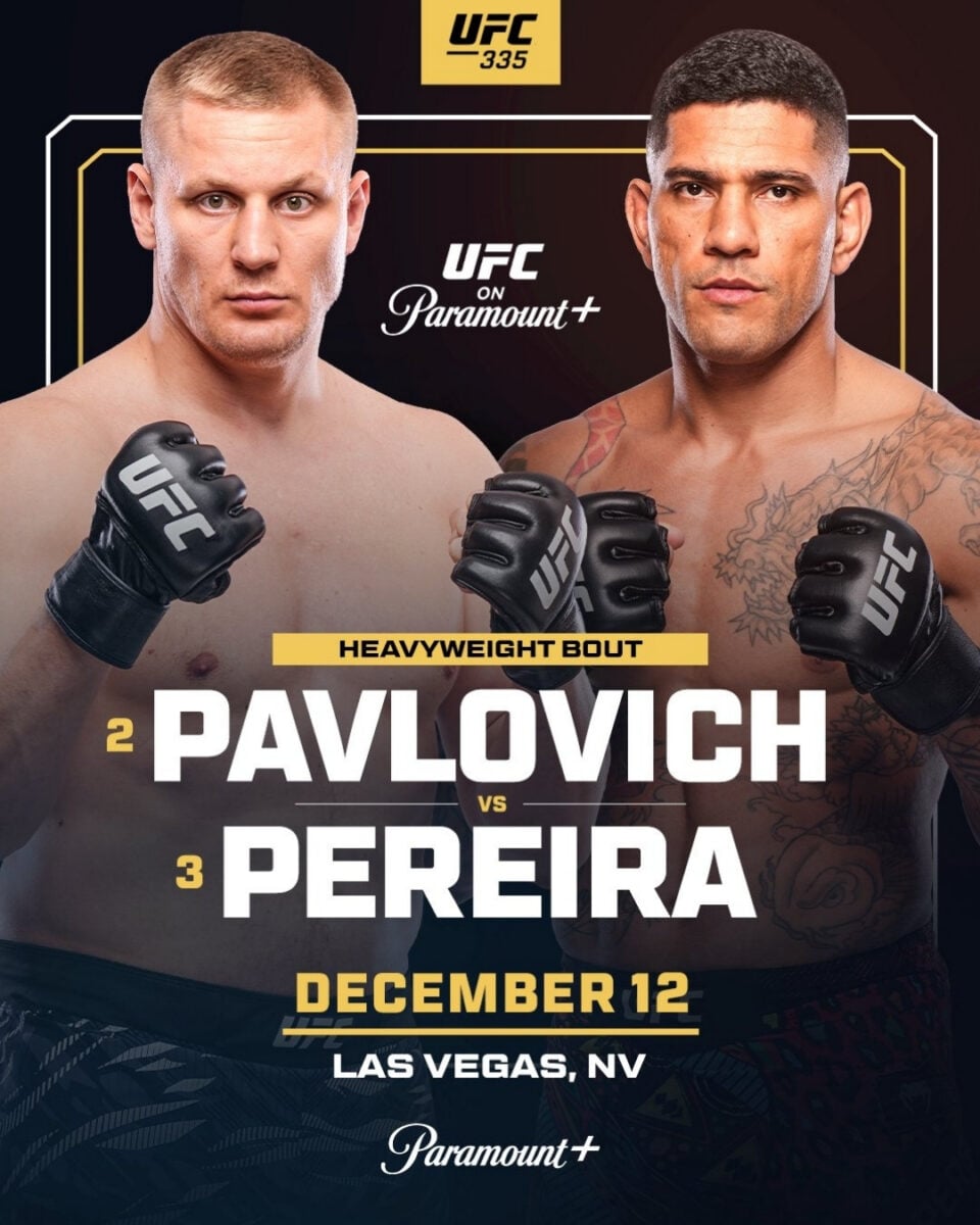 Alex Pereira vs Sergei Pavlovich UFC 335 co-main event promotional graphic
